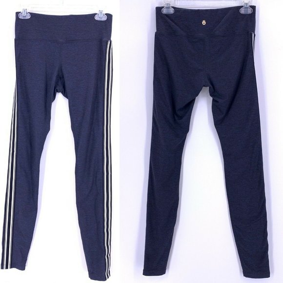 SPIRITUAL GANGSTER Athletic Side Stripe Practice Leggings Heather Blue M - Picture 1 of 10